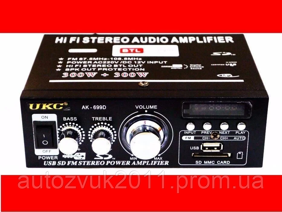 Підсилювач Звуку AK-699D FM USB 2x180 Вт