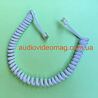 Витой кабель, шнур RJ-9 (4Р4С), для телефонной трубки, длина от 0,3 до 2 метров, белый