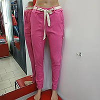 Брюки жіночі стрейч літні оверсайз рожеві