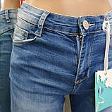 Джинси жіночі американка стрейч рване коліно завужені S блакитні, фото 3