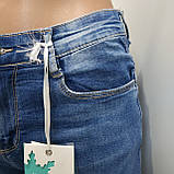Джинси жіночі американка стрейч рване коліно завужені S блакитні, фото 4