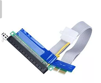 Riser Райзер гибкий PCI-E 1x -> 16x с питанием MOLEX шлейф переходник