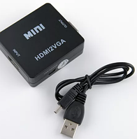 Конвертер переходник HDMI->VGA USB питание+звук HDMI2VGA T2 т2 ps3 ps4