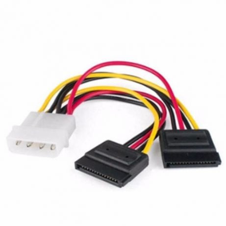 Перехідник живлення MOLEX IDE 4pin на 2x SATA 15pin адаптер кабель, фото 1