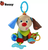 Іграшка Собака шуршалку Sozzy, шарудить, прорізувач для дітей 0-3г