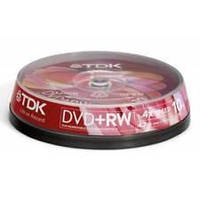 Диски DVD+RW TDK 4,7 gb 4x 10 pack