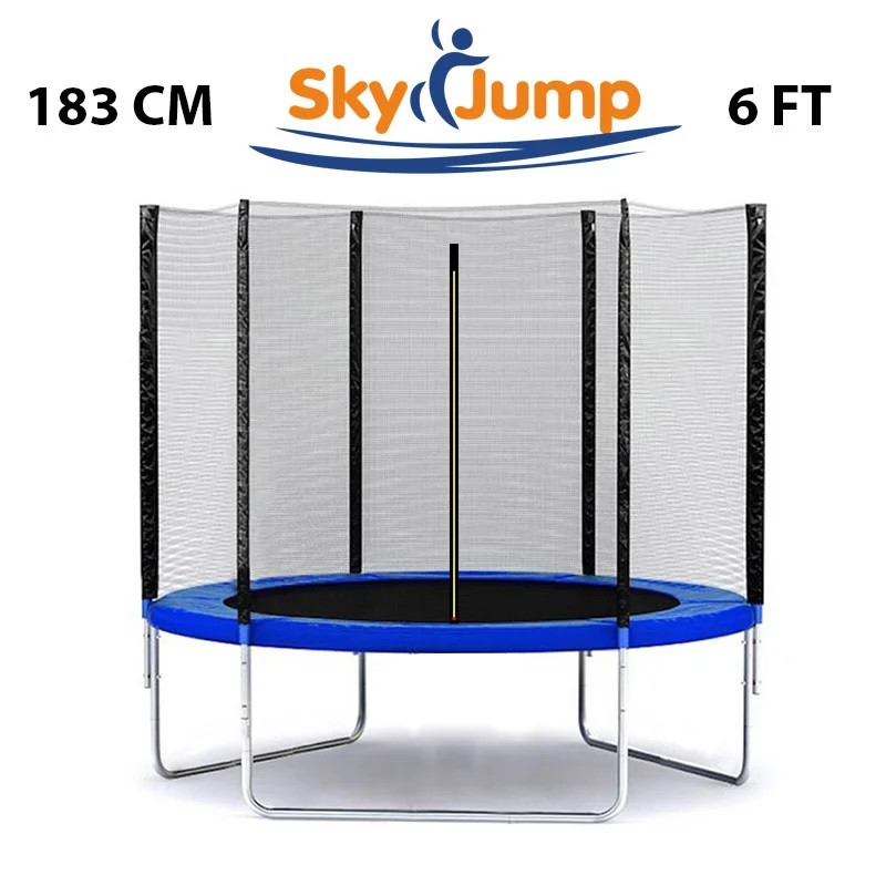 Батут SkyJump 6 фт., 183 см. із захисною сіткою, Каркасний батут з сіткою Польща