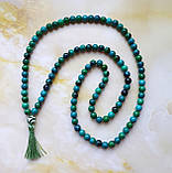 Мала чіткі 108 намистин хризоколла 8 мм з бусиною Дзі 3 очі вага 69г, фото 2