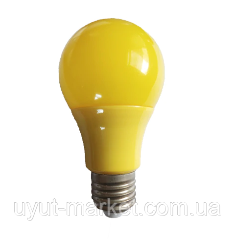 Світлодіодна лампочка 7 Вт 80 Лм А60 Е27 жовта, фото 1