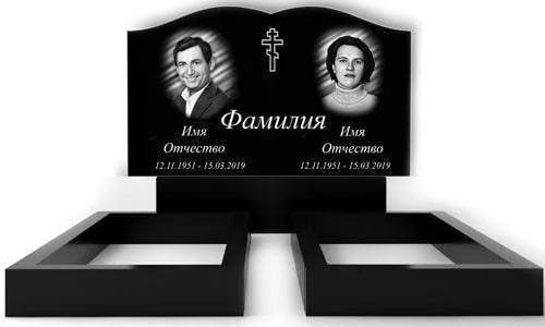Пам'ятник на могилу з граніту подвійний (100-60-8) РВ(2)-19, фото 1