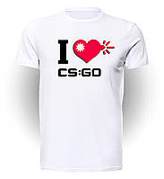 Футболка Gee! Біла з малюнком Контр Страйк Counter Strike I love CSGO CS.01.014