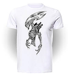 Футболка Gee! Белая с рисунком Чужой Alien бюст AL.01.025