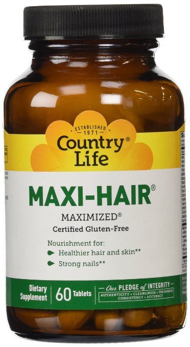 Maxi-Hair ® Maximized 60 таблеток. Вітаміни для волосся, шкіри та нігтів. Country Life, зроблено в США.