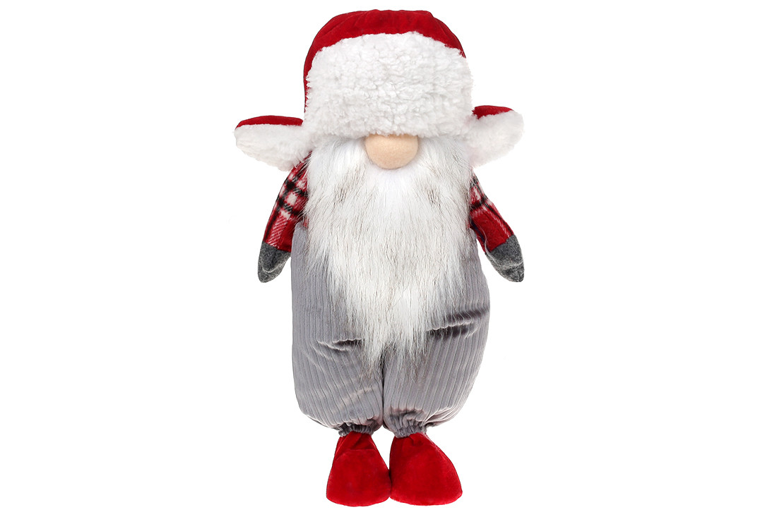 М'яка іграшка Гном 32см, колір - червоний із сірим (877-082)