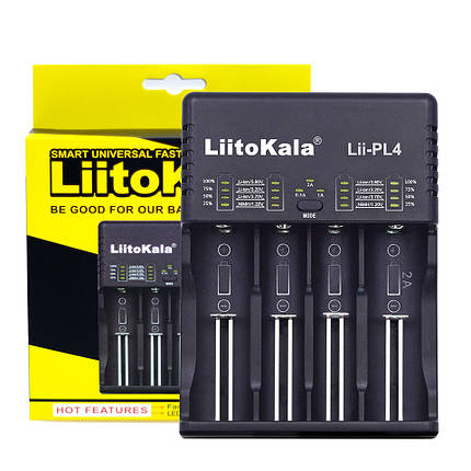 Універсальний зарядний пристрій Liitokala Lii-PL4 4 каналу Ni-Mh/Li-ion/LiFePO4 220V/12V LED, фото 1