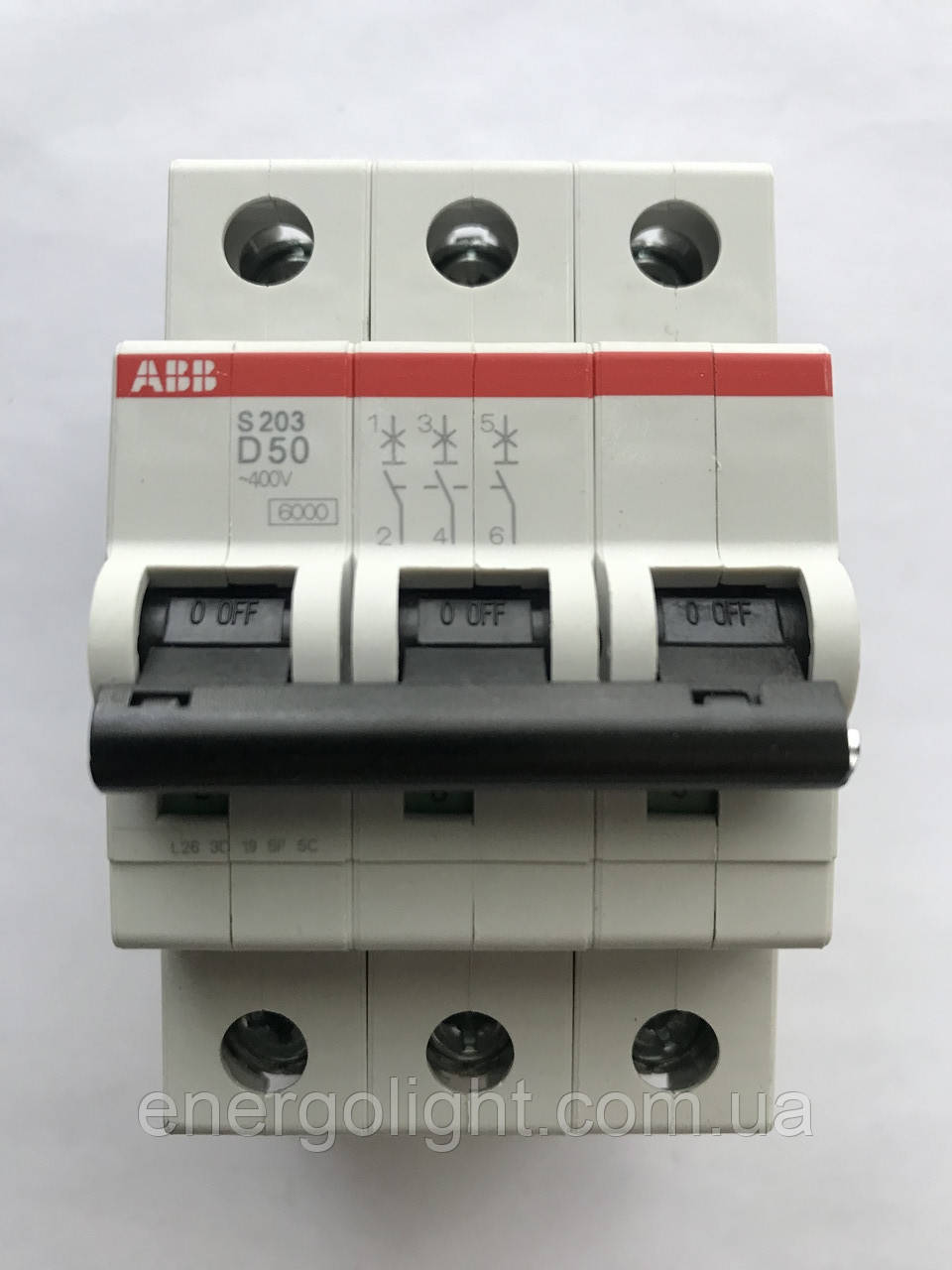 Автоматичний вимикач 3-полюсний ABB S203 D50 A