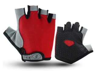 Рукавички велосипедні короткі червоні Rogtyo, фото 1