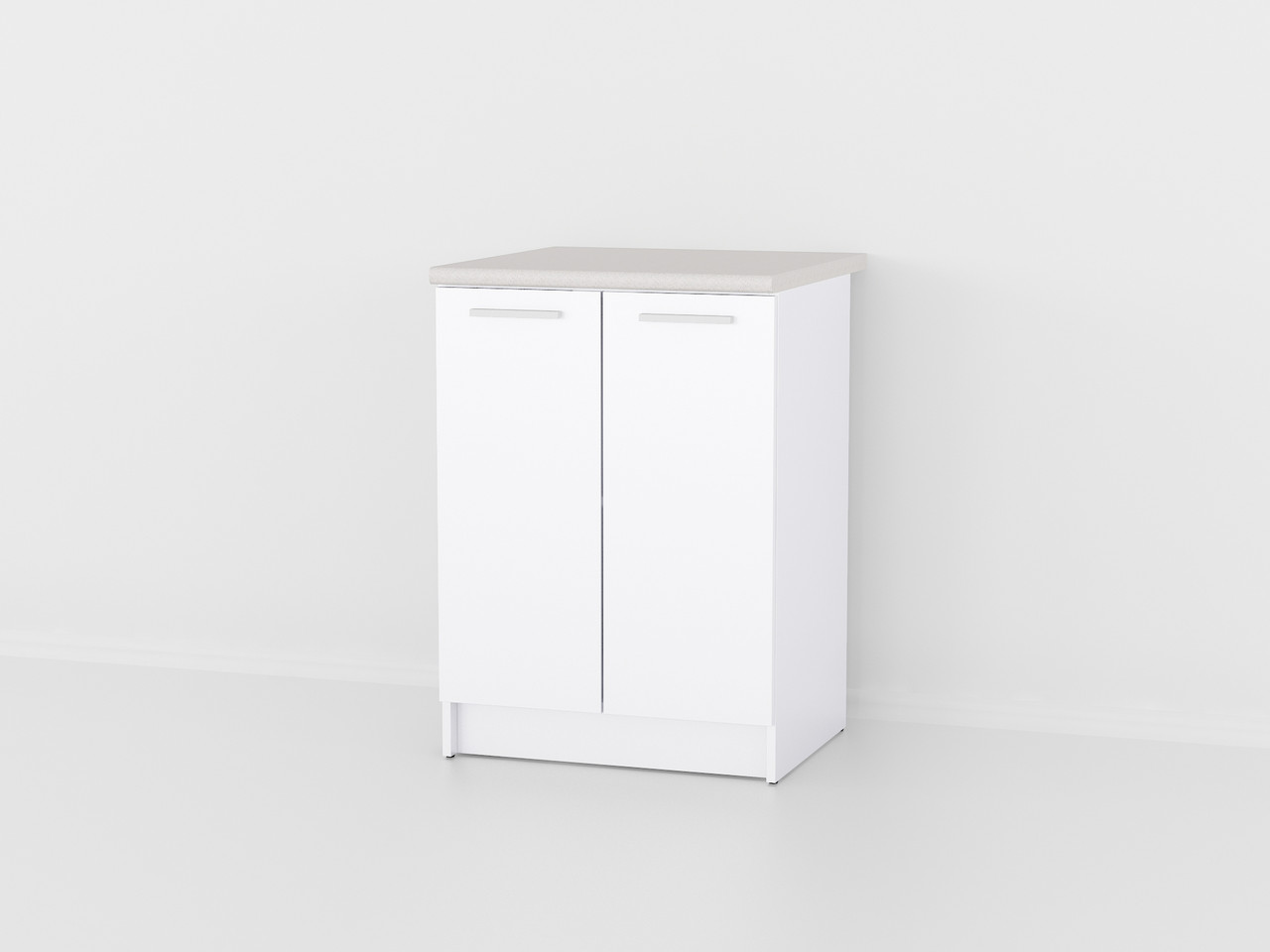 Шафа для кухні напольна з ДСП Тумба двохдверна з 2 полицями 60 см Нижні модулі без стільниці для кухні, фото 1