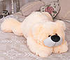 Плюшевий ведмедик Умка, що лежить середній, довжина 80 см, кремовий, фото 4