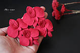 Великі червоні сережки з квітами з полімерної глини "Червоні орхідеї з бутонами", фото 5