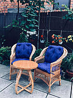 Кресла плетеные с журнальным столом из лозы | кресла плетеные из лозы | плетеные столики кресла