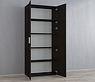 Шафа для одягу в сучасному стилі з 5 місткими полками Шафа двостулкова розпашна 80 см в дім або офіс, фото 6