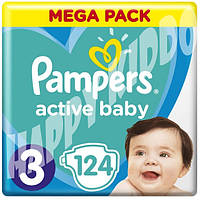 Подгузники Pampers Active Baby-Dry GIANT PACK+ 3 (6-10 кг) 124шт
