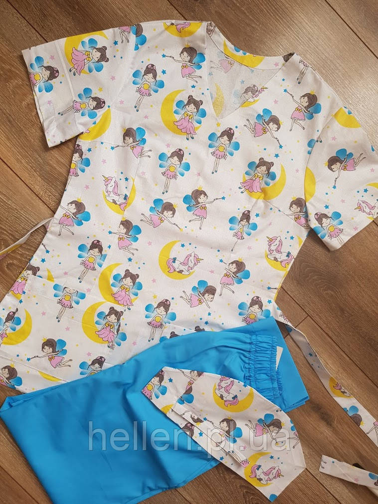 Куртка хірургічна з принтом " Феї" РОЗМІР XS