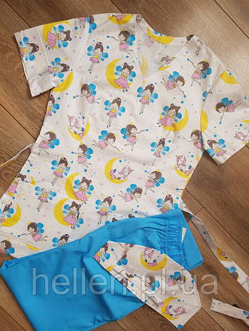 Куртка хірургічна з принтом " Феї" РОЗМІР XS, фото 1