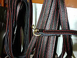 Віжки обшиті шкірою на одного коня, фото 5