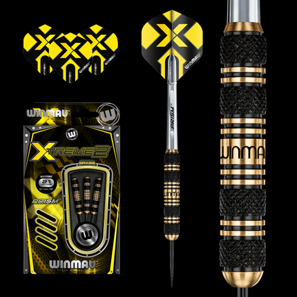 Дартс матові дротики з латуні Xtreme Англія Winmau + запасні хвостовики, фото 2