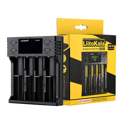 Універсальний зарядний пристрій Liitokala Lii-S4 4 каналу Ni-Mh/Li-ion/LiFePo4 USB LCD, фото 2