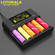 Універсальний зарядний пристрій Liitokala Lii-S6 6 каналів Ni-Mh/Li-ion/LiFePo4 USB LCD, фото 4