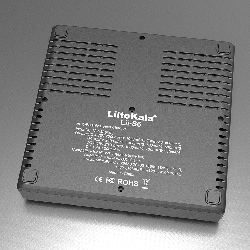 Универсальное зарядное устройство Liitokala Lii-S6 6 каналов Ni-Mh/Li-ion/LiFePo4 USB LCD - фото 3 - id-p1219948298