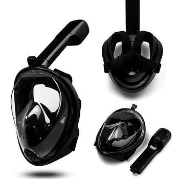 Маска для підводного плавання дайвінгу Tribord Easybreath Black/ Водолазна маска кріпленням для камери