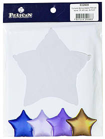 Кулька фольгована PELICAN зірка 18" (45см) Біла (5шт) 832609 KNZ