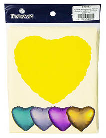 Кулька фольгована PELICAN серце 18" (45см) макарун Жовтий (5шт) 833692 KNZ