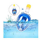 Маска для підводного плавання дайвінгу Tribord Easybreath Синя/ Водолазна маска кріпленням для камери, фото 3