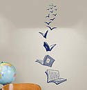 Наклейка на стіну Летючі книги-птахи (наліпка книжки літять, читання, читання), фото 5