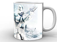 Кружка чашка Geek Land белая Звёздные войны Star Wars солдат-клон на снежном фоне SW.002.14