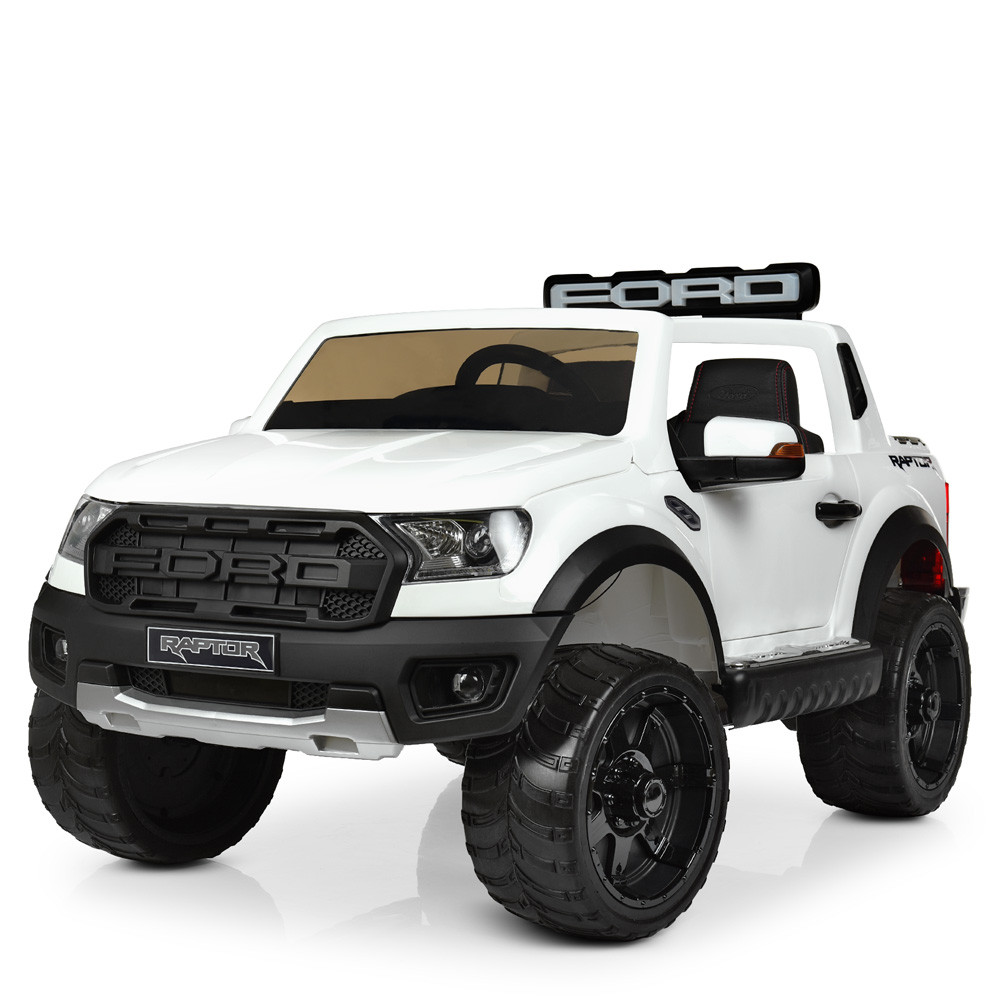 Детский электромобиль Джип M 4174 EBLR-1, Ford Raptor, колеса EVA, кожаное сиденье, белый - фото 3 - id-p1219980057