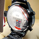 Водонепроникні оригінальні електронні наручні годинники Skmei 1515 dual time подвійне час чорного кольору, фото 7