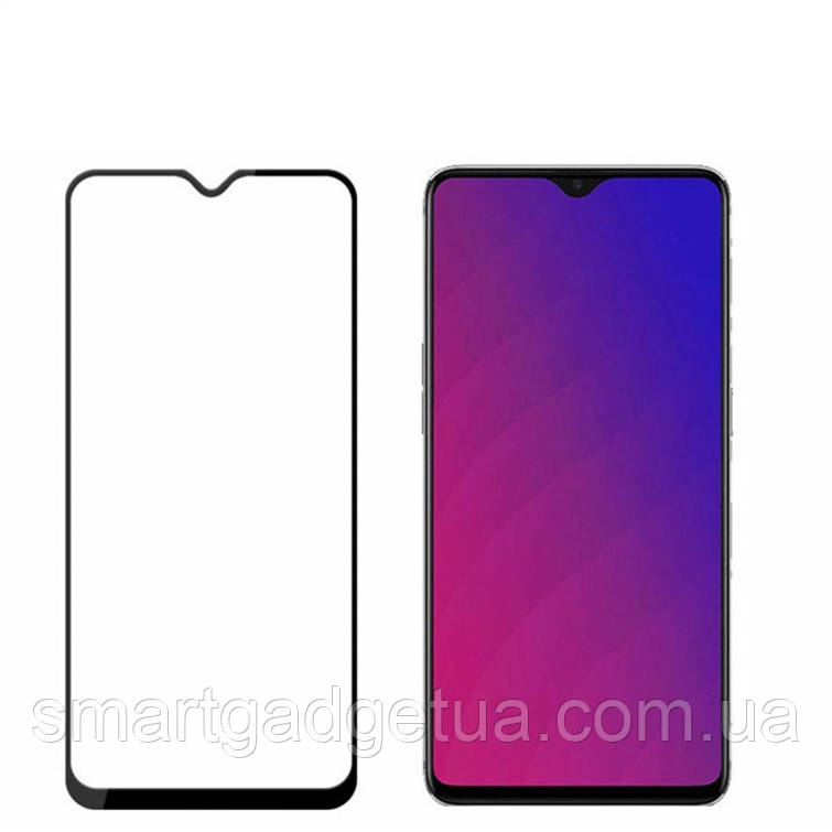 Захисне скло 9D, 9H Повної обклеювання для OPPO F9, Захисне скло Чорний