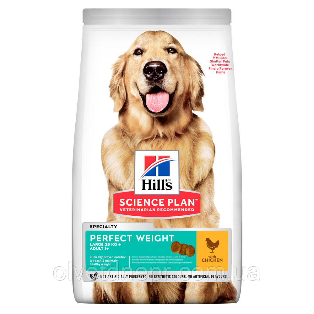 Сухий корм Хіллс Hills для великих собак низькокалорійний з куркою 1-6 років 12 кг (великий мішок)