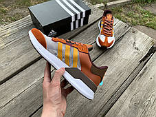 Чоловічі кросівки Adidas Brown Coffe-White, фото 4
