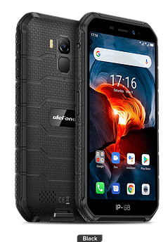 Смартфон Ulefone Armor X7 Pro, 4/32 Gb, 13 Mpx + Підводна зйомка, Android 10, NFC, 4000 mAh, Дисплей 5.0" Чорний