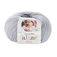 Детская зимняя пряжа Ализе BABY WOOL цвета талая вода