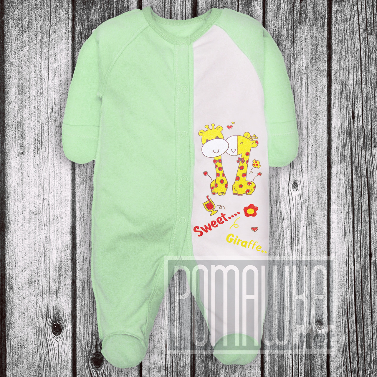 Теплий чоловічок р 56 0-1 міс начіс байка в пологовий будинок малюкам закритий рукав зовнішні шви ФУТЕР 3042