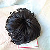 Шиньйон на гулька короткий на гребінцях чорний кава KELI-2, фото 2