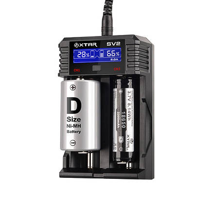 Універсальний зарядний пристрій XTAR SV2 Rocket Ni-Cd/Ni-Mh/Li-Ion 220V/12V LCD, фото 1
